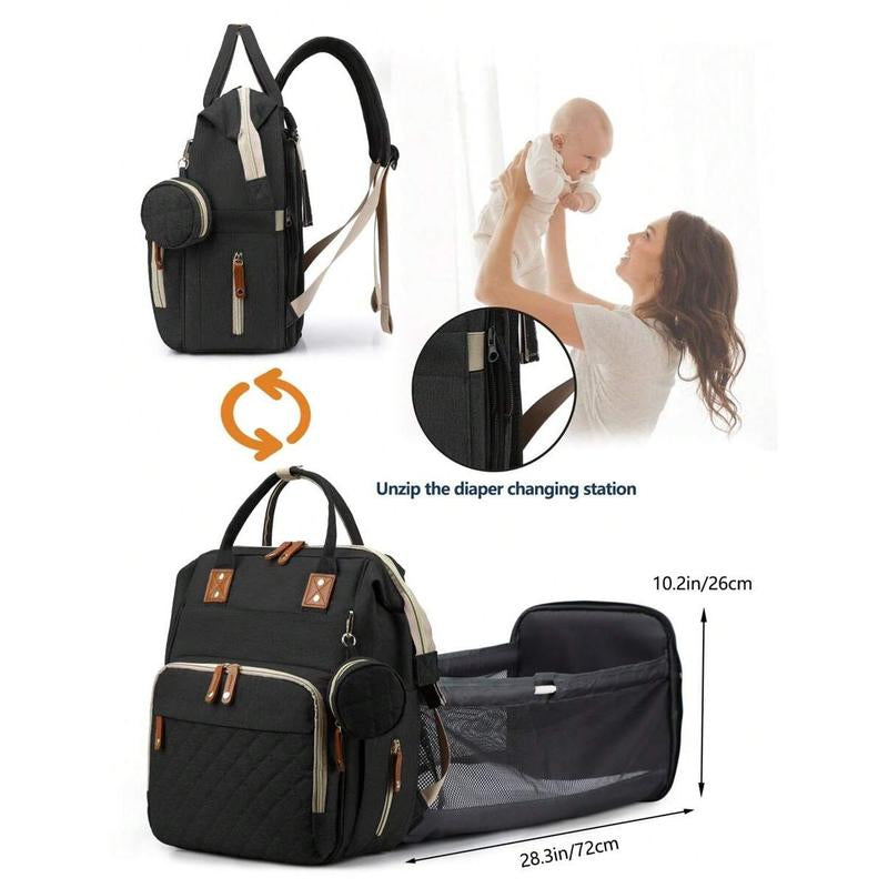 1Pc Baby Diaper Bag Backpack with Changing Station, Multifunction Portable Waterproof Large Capacity Travel Baby Changing Bags, Baby Stuff Organizer , Baby Registry Search, Baby Diaper Bags for Boys & Girls, Baby Shower Gifts, Newborn Baby Essential Gifts
