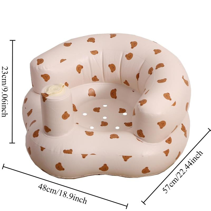 Inflatable Baby Chair, 1 Count Cute Cartoon Pattern Inflatable Baby Seat, Baby Inflatable Sofa Chair, Baby Furniture for Home
