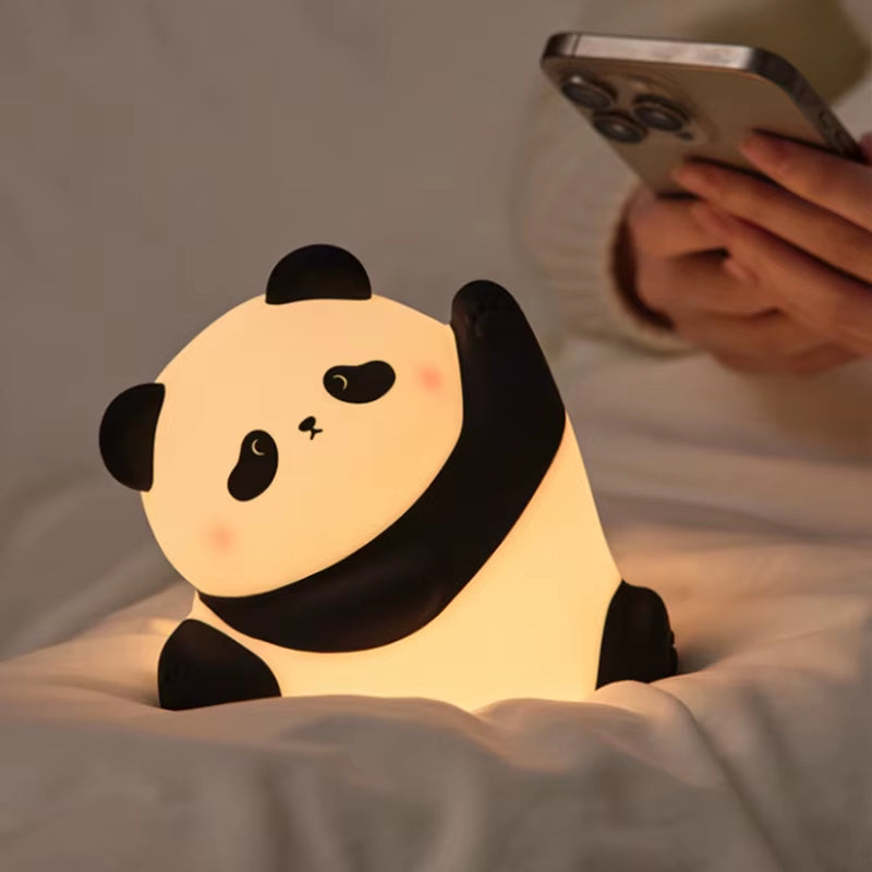 Panda LED Night Light Touch Sensor Cartoon Kid'S Nightlights Silicone Child Holiday Christmas Gift Bedside Lamp Bedroom Decor