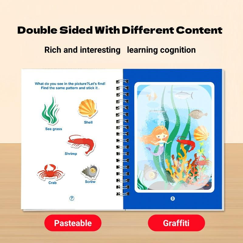 3/6 Pack Reusable Water Coloring Book for Toddlers,Doodle Paint with Water,Mess-Free Coloring Book,Portable Educational Drawing Toy Gifts,Magic Water Painting Book with Pen,Painting Board Activity Books,Travel Toys for Kids,Suitable for 3-6 Years Old