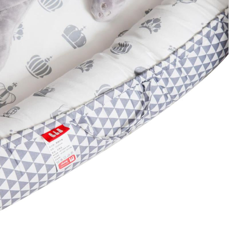 Baby Bed, Foldable Washable Floral Print Baby Cot with Pillow