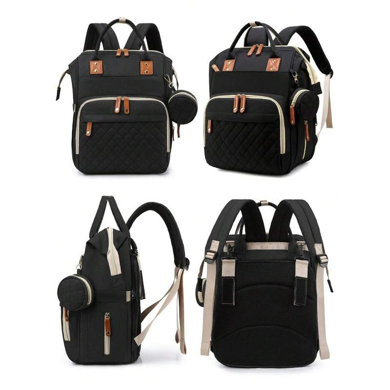 1Pc Baby Diaper Bag Backpack with Changing Station, Multifunction Portable Waterproof Large Capacity Travel Baby Changing Bags, Baby Stuff Organizer , Baby Registry Search, Baby Diaper Bags for Boys & Girls, Baby Shower Gifts, Newborn Baby Essential Gifts