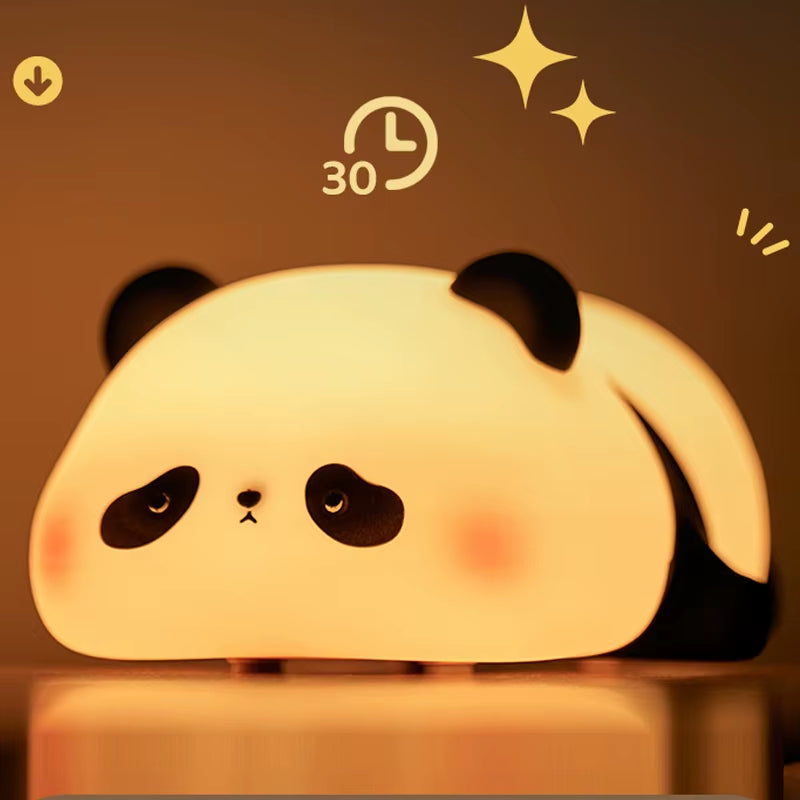 Panda LED Night Light Touch Sensor Cartoon Kid'S Nightlights Silicone Child Holiday Christmas Gift Bedside Lamp Bedroom Decor
