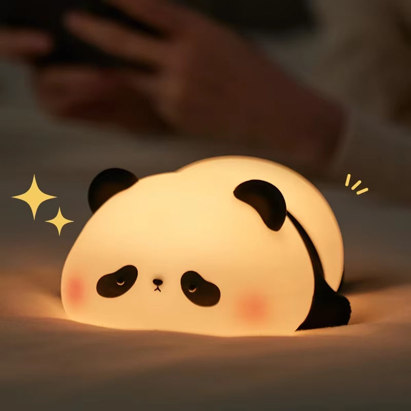 Panda LED Night Light Touch Sensor Cartoon Kid'S Nightlights Silicone Child Holiday Christmas Gift Bedside Lamp Bedroom Decor