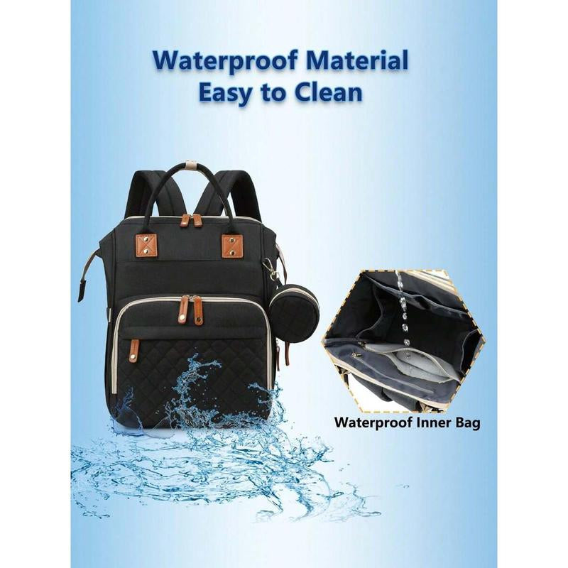 1Pc Baby Diaper Bag Backpack with Changing Station, Multifunction Portable Waterproof Large Capacity Travel Baby Changing Bags, Baby Stuff Organizer , Baby Registry Search, Baby Diaper Bags for Boys & Girls, Baby Shower Gifts, Newborn Baby Essential Gifts