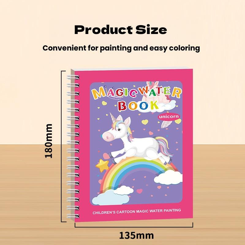 3/6 Pack Reusable Water Coloring Book for Toddlers,Doodle Paint with Water,Mess-Free Coloring Book,Portable Educational Drawing Toy Gifts,Magic Water Painting Book with Pen,Painting Board Activity Books,Travel Toys for Kids,Suitable for 3-6 Years Old